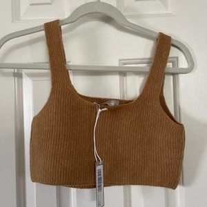 Everlane Brown Square Neck Crop Tank Top Size Medium